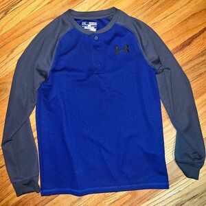 Under Armour Navy and Gray Button-Up Shirt